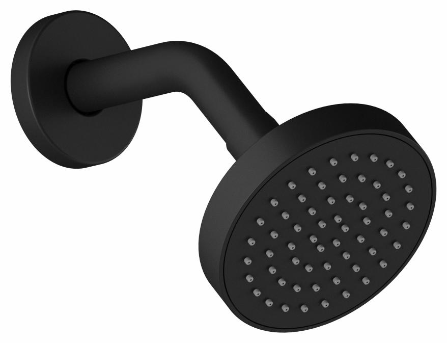 Basico 4" Shower Head and Wall Arm and Round Flange