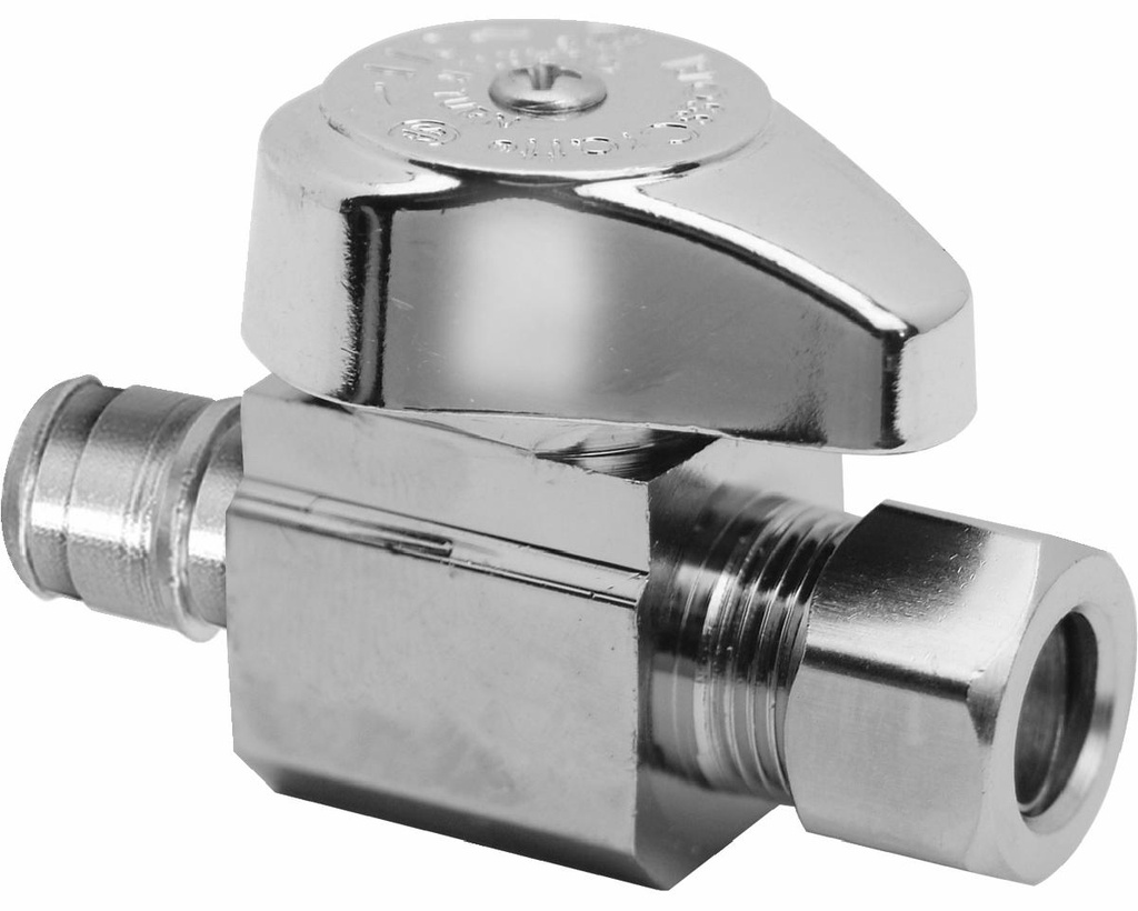 1/2" Nom Cold Expansion Barb x 3/8" O.D. 1/4 Turn Straight Stop Valve