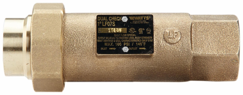 1-1/2 In LF07S 1 1/2 Dual Check Valve