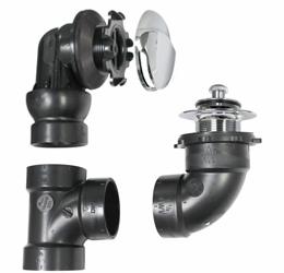 ABS Lift & Turn Waste & Overflow Kit Adjustable Angle