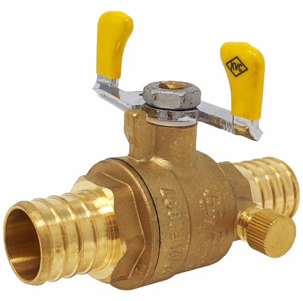 1 PEX LF WING BALL VALVE W/DRAIN
