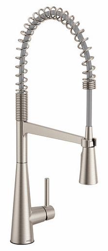 Sleek Pre-Rinse Kitchen Faucet with Spring Pulldown Spray