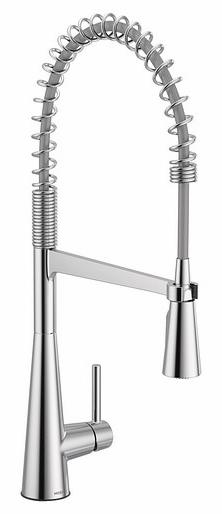 Sleek Pre-Rinse Kitchen Faucet with Spring Pulldown Spray