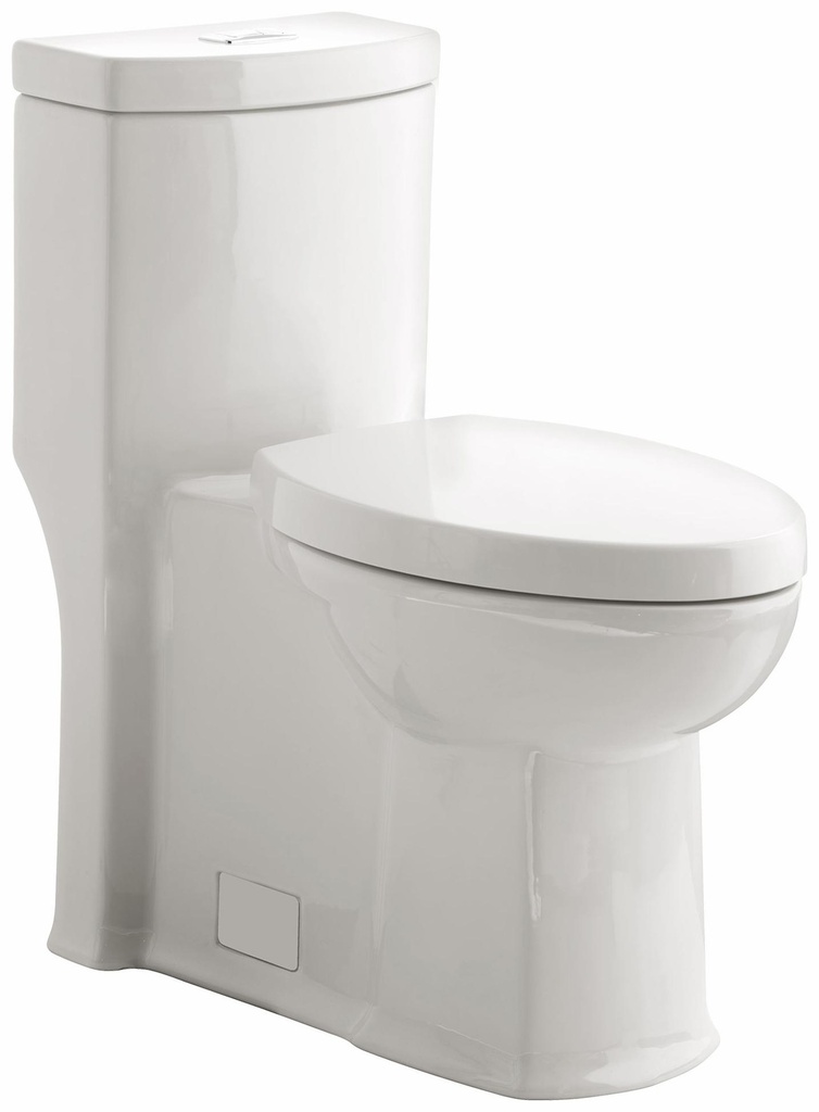 Boulevated 1-Piece Dual Flush 1.6 & 1.28 GPF Right Height Elongated Toilet with Seat