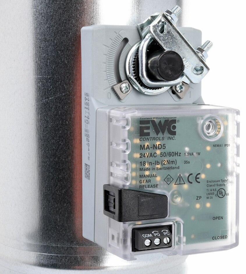 Damper - 3 Wire Round Power Open Power Closed - 5 in.