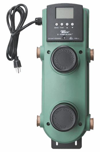 Isolation package c/w control, 1/25 hp heat source circ, 1/25 hp low temp system circ, integral heat exchanger and sensors. - 3/4" female threaded connections.