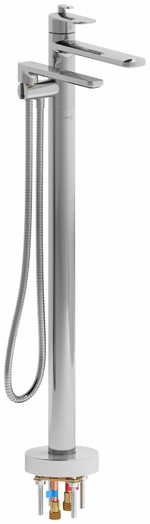 Ever Thermostatic Coaxial Floor Mount Tub Filler with Hand Shower