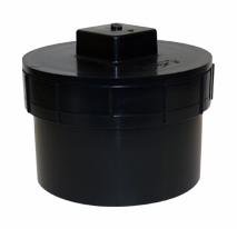 103706A ABS DWV 6" FEM C/O ADPT W/ PLUG FPTXSPG BLK