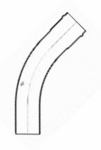 8"x45Dx48R PVC BEND SWR DR35 SPxG FAB RING- TITE/TRENCH TOUGH PLUS