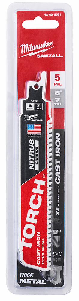 6" TORCH W/NITRUS CARBIDE 5PK