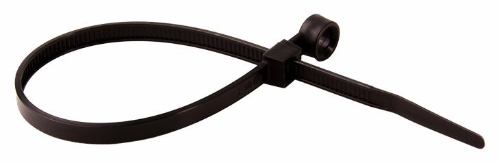 7" CABLE TIE BLACK W/MH 100PK