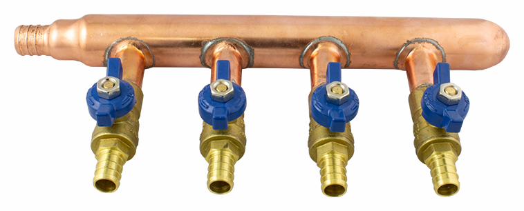 9 BR PEX MANIFOLD 3/4"X 1/2" CLOSED "