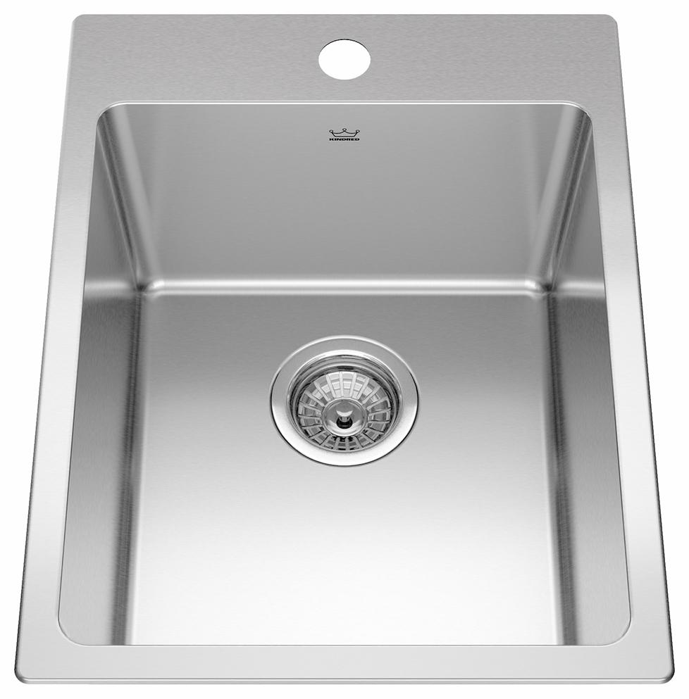 Brookmore 15-15/16" 1-Hole 1 Bowl Drop-In Kitchen Sink