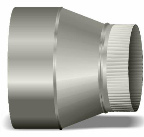 8"-5" Pipe Reducer on Center 3" Long 26ga