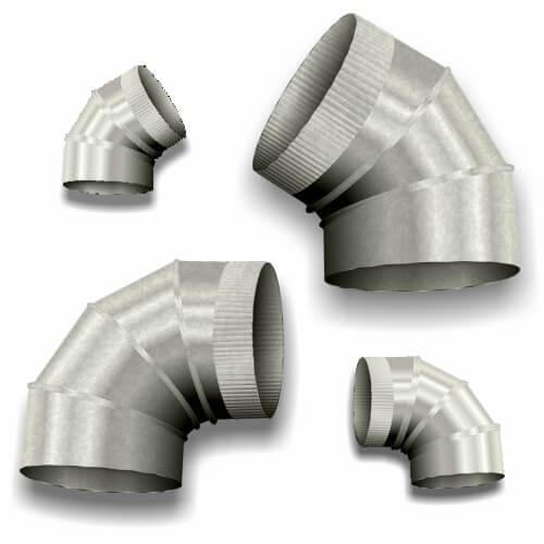 9" 90 Degree Elbow 30ga Straight Tube