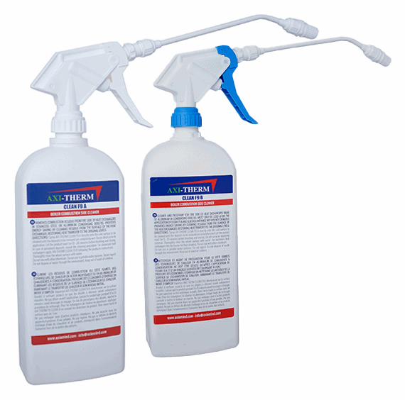 Clean F9-AL Qty 2 - 1L (33.8 oz) bottles c/w extender spray nozzle. For use on Condensing Aluminum Heat Exchangers