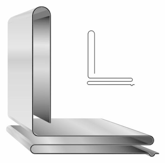 1" x 10' Standing Slip Cleat 22ga (per foot)