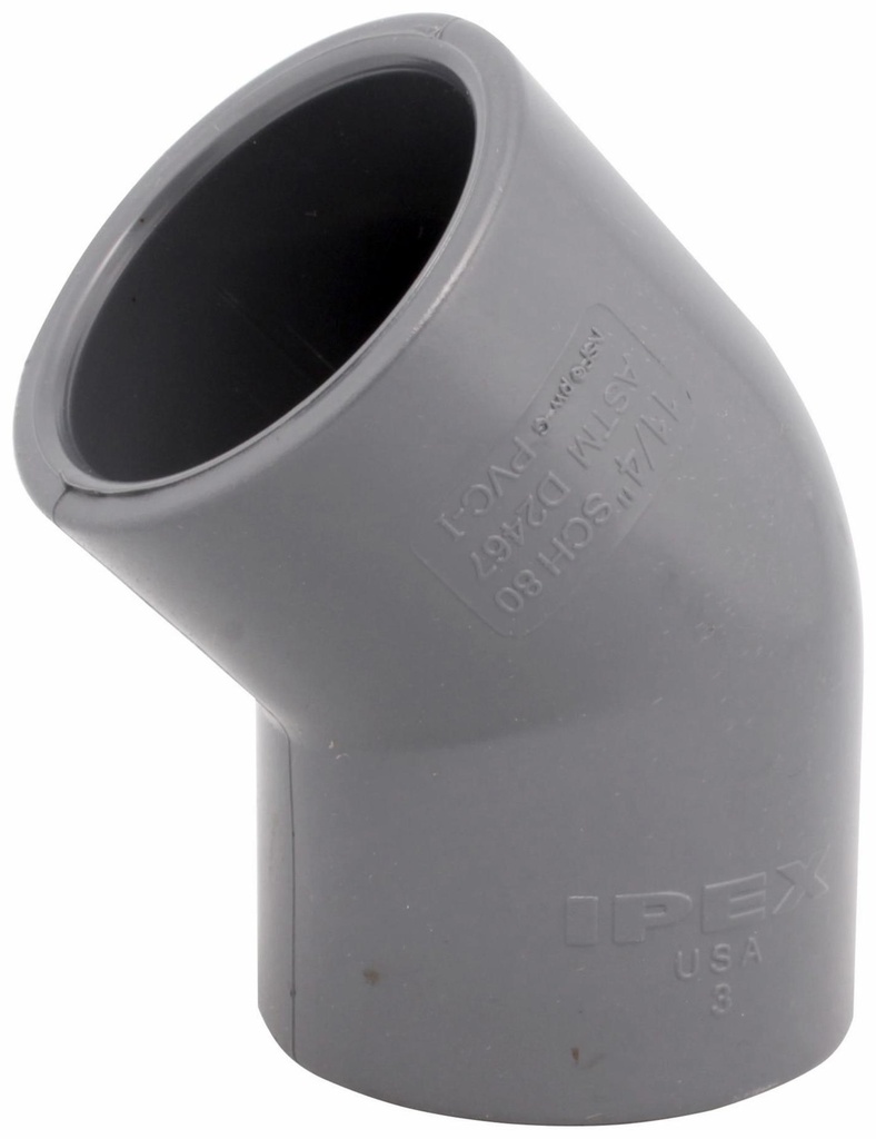 4 PVC 45 ELL SOC SCH80