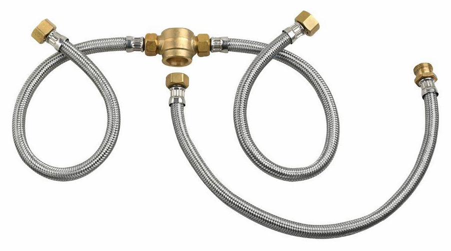 6" Deck Mount Tub Filler Flex Hose Kit