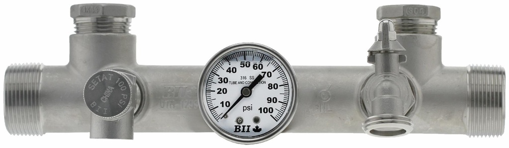 TFP-07M125SS-01 - 'S.S. MANIFOLD FITTING PACKAGE W/ S.S. BUSHINGS 1x1/2 & 1x3/4'