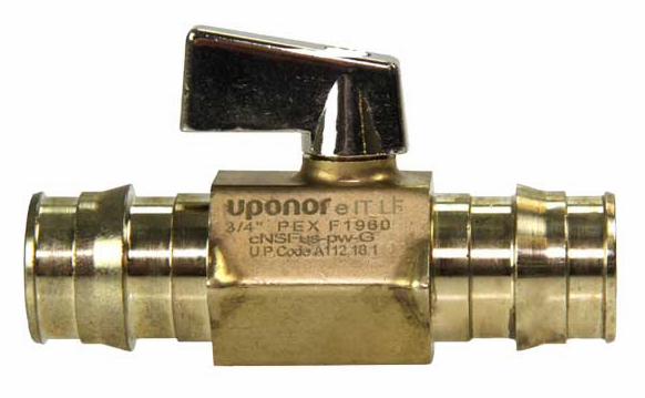 ProPEX LF Brass Ball Valve, 3/4" PEX x 3/4" PEX