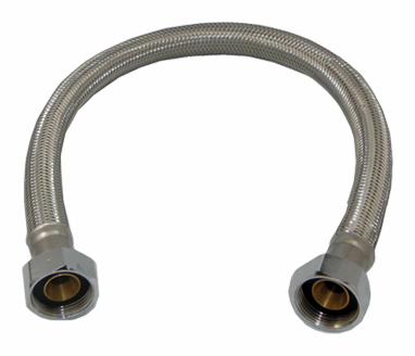 WH 3/4 FIP  3/4 FIP  12" Stainless Braided Hose