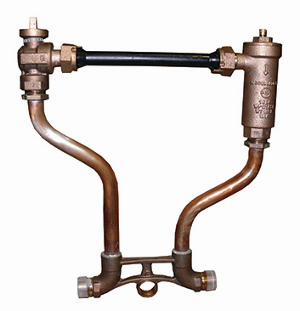 N/L 15"H 1" COPPER STR - 1" CB x 1" CB - F/PORT B/V & DUAL CHK/V with TEST PORT - TALL CAPS