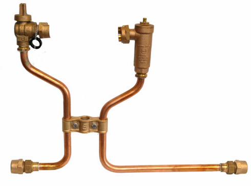 N/L 15"H 1" STRGT L-STR with 15" EXT - 1" CB x 1" CB - F/PORT B/V & DUAL CHK/V with TEST PORT - TALL CAPS