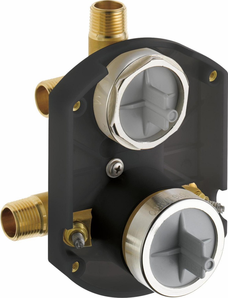 Universal Integrated Shower Diverter Rough-In Valve with Stops