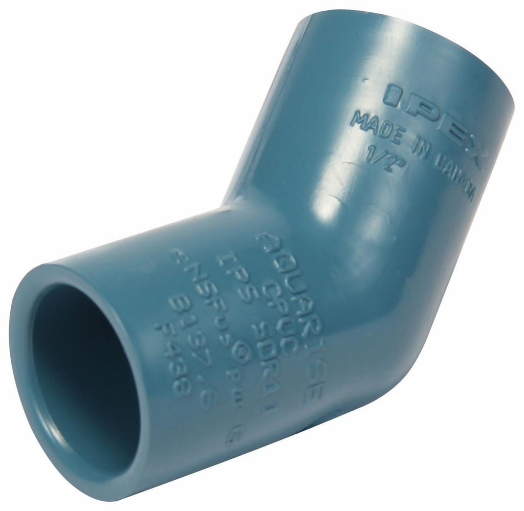 1/2"x45D CPVC ELBOW SxS AQUARISE