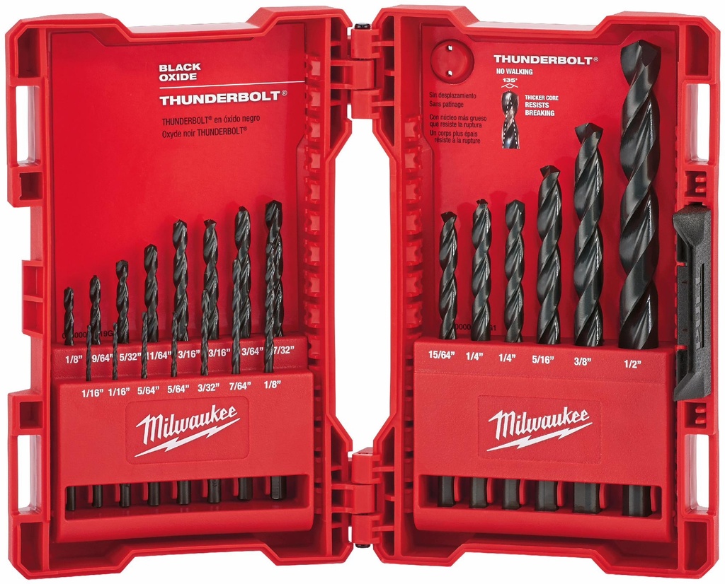 Thunderbolt Black Oxide Drill Bit Set (21 pc)