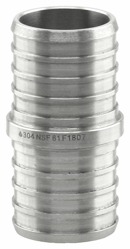 SSPEX-C10 - '1" 304SS Crimp PEX Coupling - F1807'