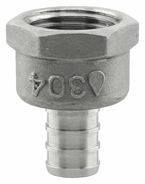 SSPEX-FA05 - '1/2" x 1/2" FPT 304SS Crimp PEX Female Adapter - F1807'