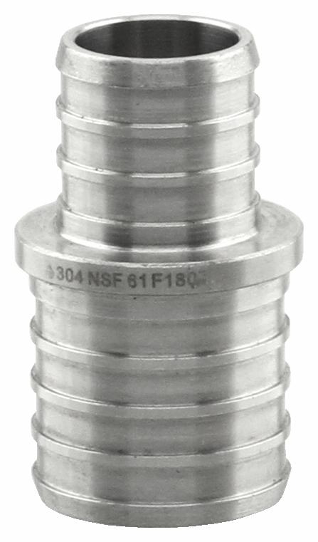 SSPEX-C1007 - '1" x 3/4" 304SS Crimp PEX Coupling - F1807'