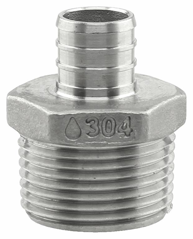 SSPEX-MA0710 - '3/4" x 1" MPT 304SS Crimp PEX Male Adapter - F1807'