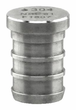 SSPEX-P05 - '1/2" 304SS Crimp PEX Plug - F1807'