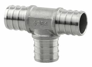 SSPEX-T101005 - '1" x 1" x 1/2" 304SS Crimp PEX Tee - F1807'