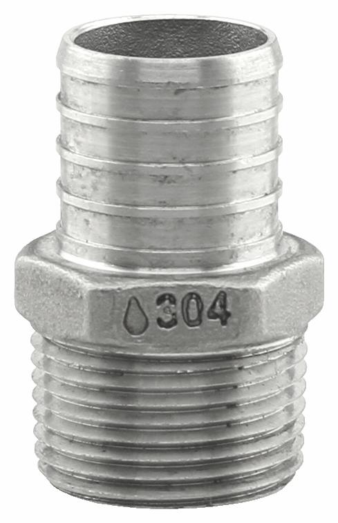 SSPEX-MA1007 - '1" x 3/4" MPT 304SS Crimp PEX Male Adapter - F1807'