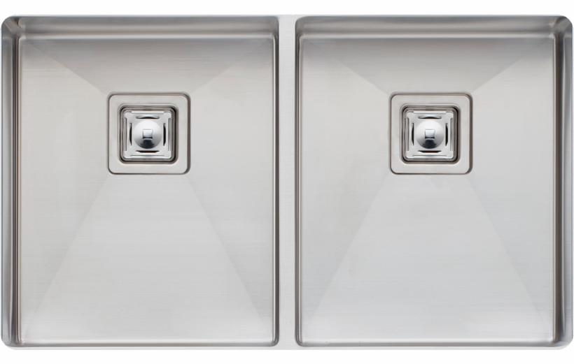 Sonetto 1000 2 Bowl Undermount Sink with Square Drain