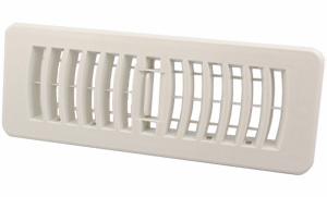 3"X10" PLASTIC FLOOR REGISTER - WHTE-BULK