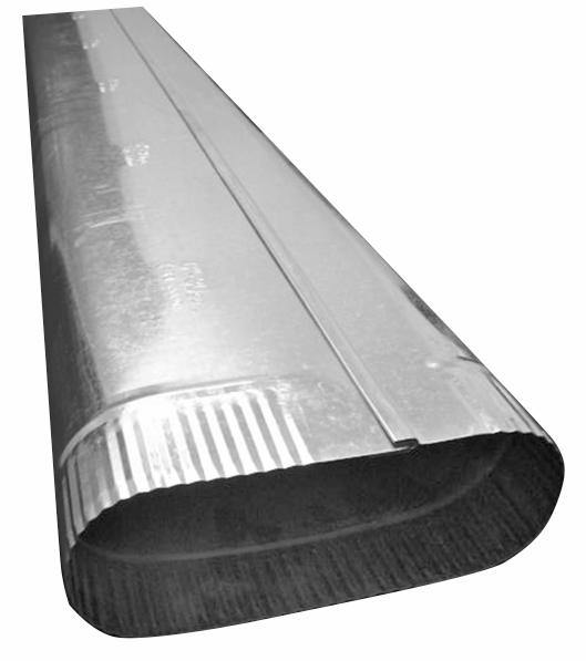 3" x 7-3/4" x 96" Oval (6") Snap Lock Pipe  (per foot)