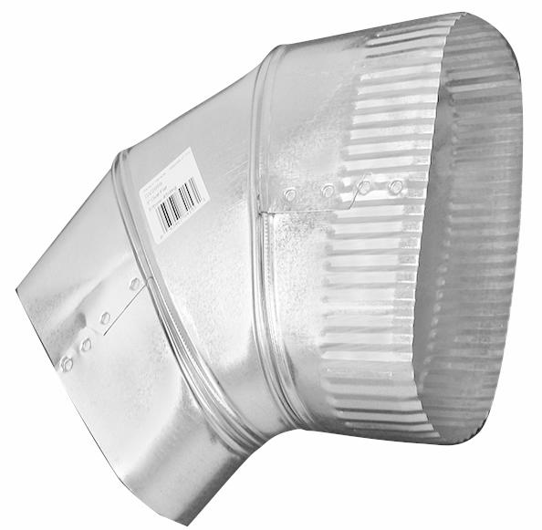 6" Oval (3" x 7-3/4") 45 Degree Elbow Long Way