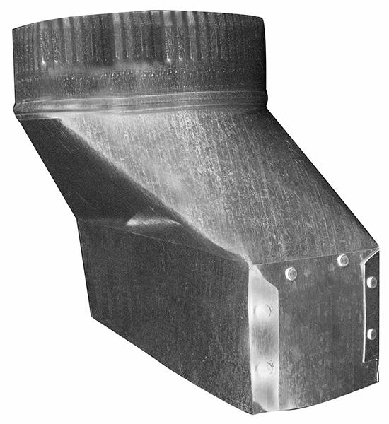 6" to 3.25" x 10" Range Hood Transition