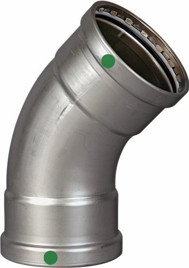 3 P/P STAINLESS STEEL CXC 45° ELBOW XL