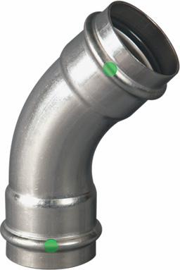 1/2 P/P STAINLESS STEEL CXC 45° ELBOW