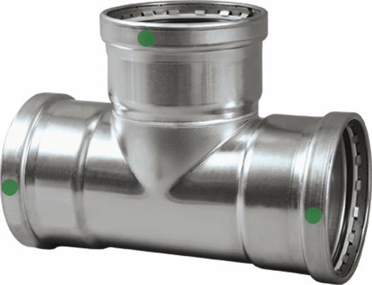 2-1/2X2-1/2X1-1/2 P/P STAINLESS STEEL TEE XL