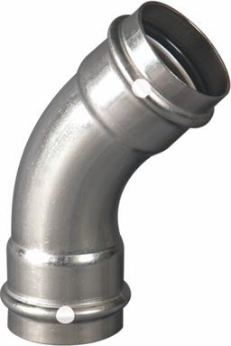 1 P/P STAINLESS STEEL CXC 45 ELBOW W/FKM
