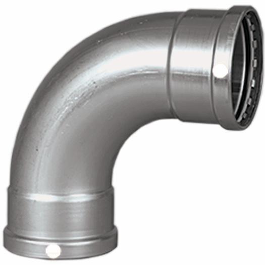3 P/P STAINLESS STEEL CXC 90 ELBOW W/FKM