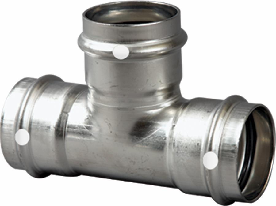 3/4 X3/4 X1/2 P/P STAINLESS STEEL TEE FKM