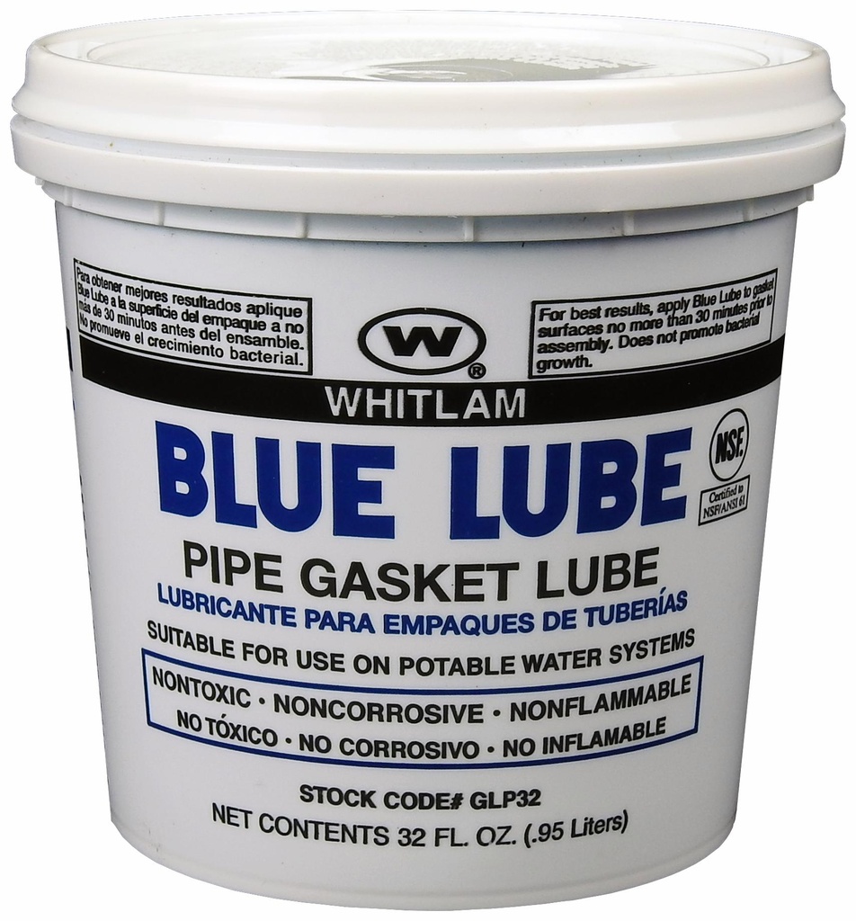 BLUE LUBE POLYMER-BASED PIPE GASKET LUBE - Quart